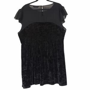Dorothy Perkins Dress Women Plus Euro 50 US 18/2x Black Sheer Velvet Prom Formal